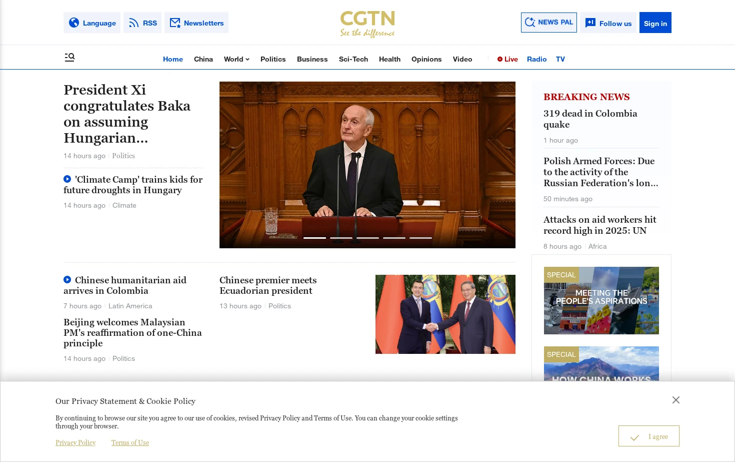 CGTN 页面快照